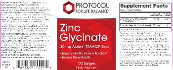 Protocol For Life Balance Zinc Glycinate 30 mg - supplement