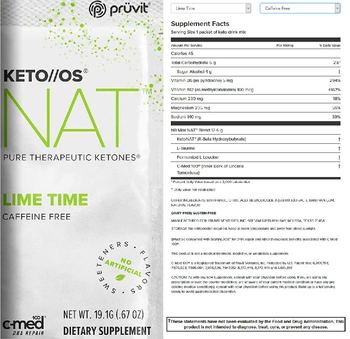 Pruvit KETO//OS NAT Lime Time Caffeine Free - supplement