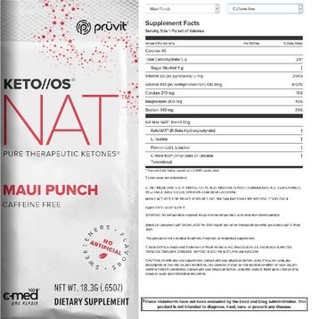 Pruvit KETO//OS NAT Maui Punch Caffeine Free - supplement