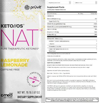 Pruvit KETO//OS NAT Raspberry Lemonade Caffeine Free - supplement