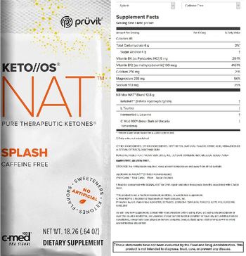 Pruvit KETO//OS NAT Splash Caffeine Free - supplement