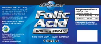 Pure Advantage Folic Acid 800 mcg Spray - 