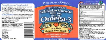 Pure Alaska Omega 100% Natural Wild Alaskan Salmon Oil 1000 mg - food supplement