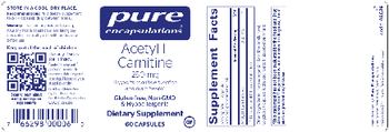 Pure Encapsulations Acetyl-L-Carnitine 250 mg - supplement
