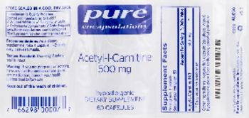 Pure Encapsulations Acetyl-L-Carnitine 500 mg - supplement