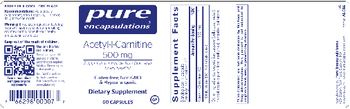 Pure Encapsulations Acetyl-L-Carnitine 500 mg - supplement