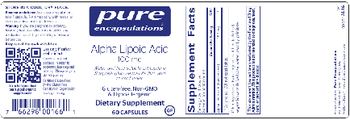 Pure Encapsulations Alpha Lipoic Acid 100 mg - supplement