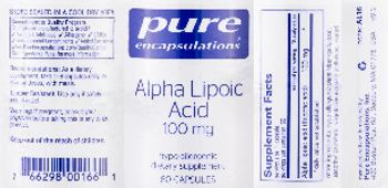 Pure Encapsulations Alpha Lipoic Acid 100 mg - supplement