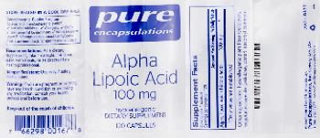 Pure Encapsulations Alpha Lipoic Acid 100 mg - supplement