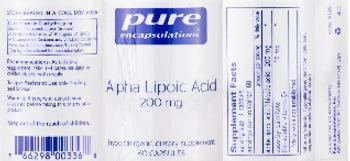 Pure Encapsulations Alpha Lipoic Acid 200 mg - hypoallergenic supplement