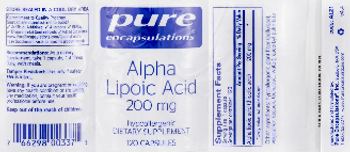 Pure Encapsulations Alpha Lipoic Acid 200 mg - supplement