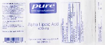 Pure Encapsulations Alpha Lipoic Acid 400 mg - hypoallergenic supplement