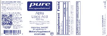 Pure Encapsulations Alpha Lipoic Acid 400 mg - supplement