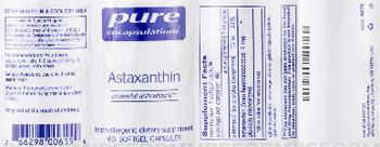 Pure Encapsulations Astaxanthin - this statement has not been evaluated by the food and drug administration this product is not intend