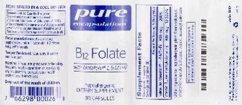 Pure Encapsulations B12 Folate - supplement