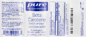 Pure Encapsulations Beta Carotene (with Mixed Carotenoids) - supplement