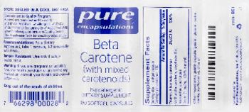 Pure Encapsulations Beta Carotene (with Mixed Carotenoids) - supplement