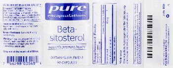 Pure Encapsulations Beta-Sitosterol - this statement has not been evaluated by the food and drug administration this product is not intend