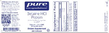 Pure Encapsulations Betaine HCl Pepsin - supplement