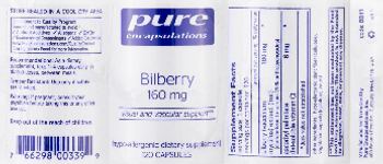 Pure Encapsulations Bilberry 160 mg - this statement has not been evaluated by the food and drug administration this product is not intend