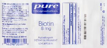 Pure Encapsulations Biotin 8 mg - supplement