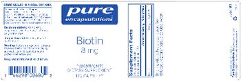 Pure Encapsulations Biotin 8 mg - supplement