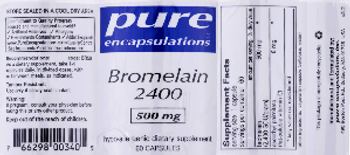 Pure Encapsulations Bromelain 2400 500 mg - hypoallergenic supplement