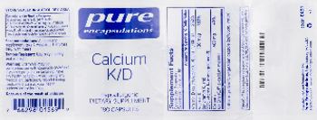 Pure Encapsulations Calcium K/D - supplement