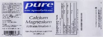 Pure Encapsulations Calcium Magnesium (Citrate/Malate) - hypoallergenic supplement