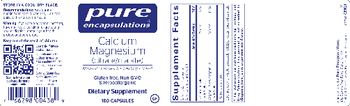 Pure Encapsulations Calcium Magnesium (Citrate/Malate) - supplement