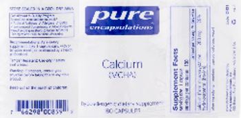 Pure Encapsulations Calcium (MCHA) - hypoallergenic supplement