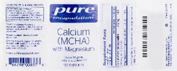 Pure Encapsulations Calcium (MCHA) with Magnesium - supplement