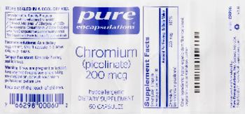 Pure Encapsulations Chromium (Picolinate) 200 mcg - supplement