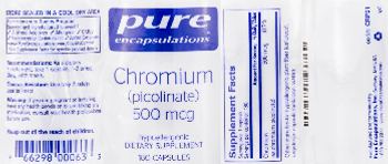 Pure Encapsulations Chromium (Picolinate) 500 mcg - supplement