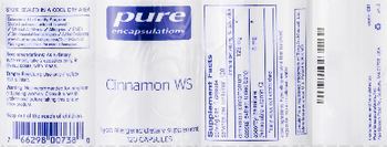 Pure Encapsulations Cinnamon WS - hypoallergenic supplement