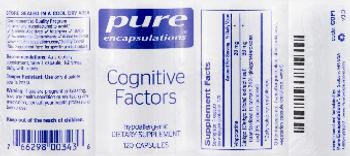 Pure Encapsulations Cognitive Factors - supplement