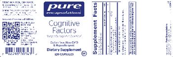 Pure Encapsulations Cognitive Factors - supplement
