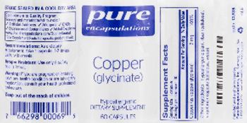 Pure Encapsulations Copper (Glycinate) - supplement