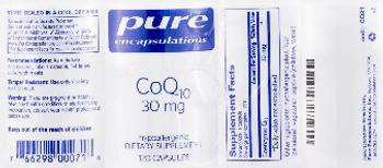 Pure Encapsulations CoQ10 30 mg - supplement