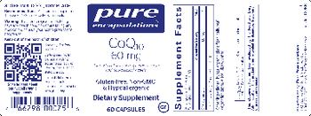 Pure Encapsulations CoQ10 60 mg - supplement