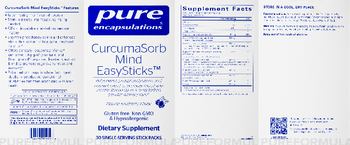 Pure Encapsulations CurcumaSorb Mind EasySticks Natural Blueberry Flavor - supplement