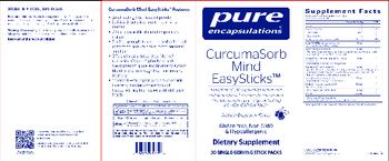 Pure Encapsulations CurcumaSorb Mind EasySticks Natural Blueberry Flavor - supplement