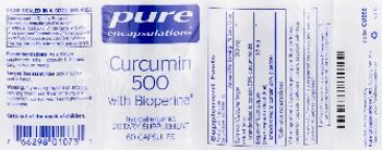 Pure Encapsulations Curcumin 500 with Bioperine - supplement