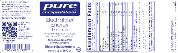 Pure Encapsulations Electrolyte/Energy Formula - supplement
