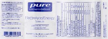 Pure Encapsulations Electrolyte/Energy Formula - hypoallergenic supplement