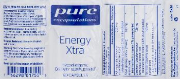 Pure Encapsulations Energy Xtra - supplement