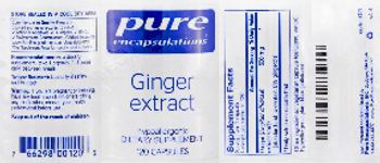 Pure Encapsulations Ginger Extract - supplement