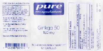 Pure Encapsulations Ginkgo 50 160 mg - hypoallergenic supplement