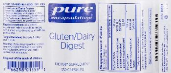 Pure Encapsulations Gluten/Dairy Digest - supplement