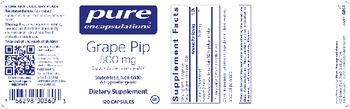 Pure Encapsulations Grape Pip 500 mg - supplement